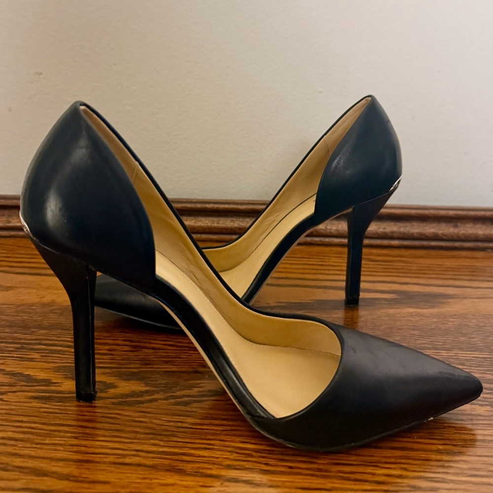 Staple Michael Kors Black Pointed Toe D'Orsay Pumps Julieta High-Heel - Picture 2 of 6